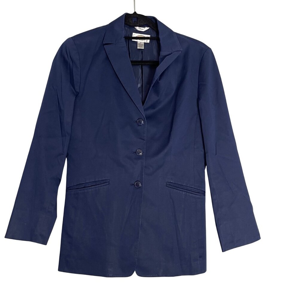 NWOT Talbots Women's Navy Blue Stretch Blazer Size 4